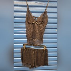 Linea Donatella Lingete Cami And Shorts Black Lace